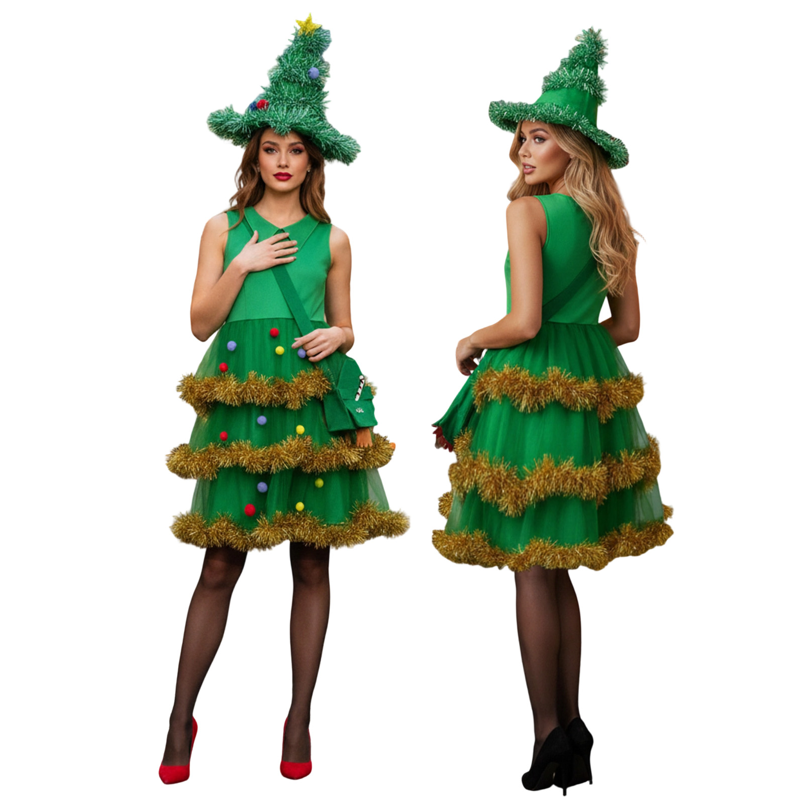 Elf Costume Christmas - Women Christmas Tree Cosplay Costumes Tinsel
