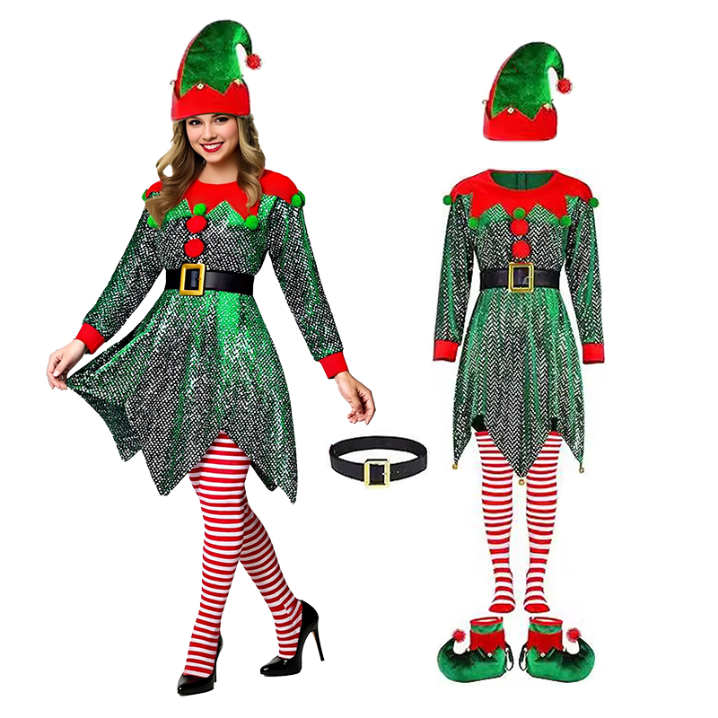 Elf Costume Christmas - 5Pcs Christmas Costumes Dress for Women