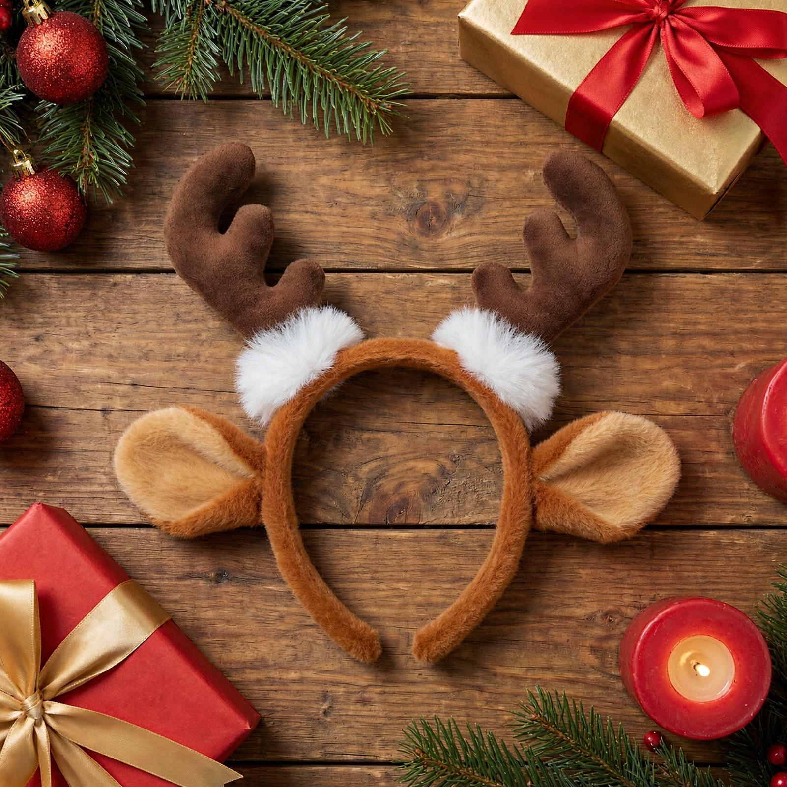 Reindeer Antlers Headband - Christmas Reindeer Antlers Headband Cosplay Deer