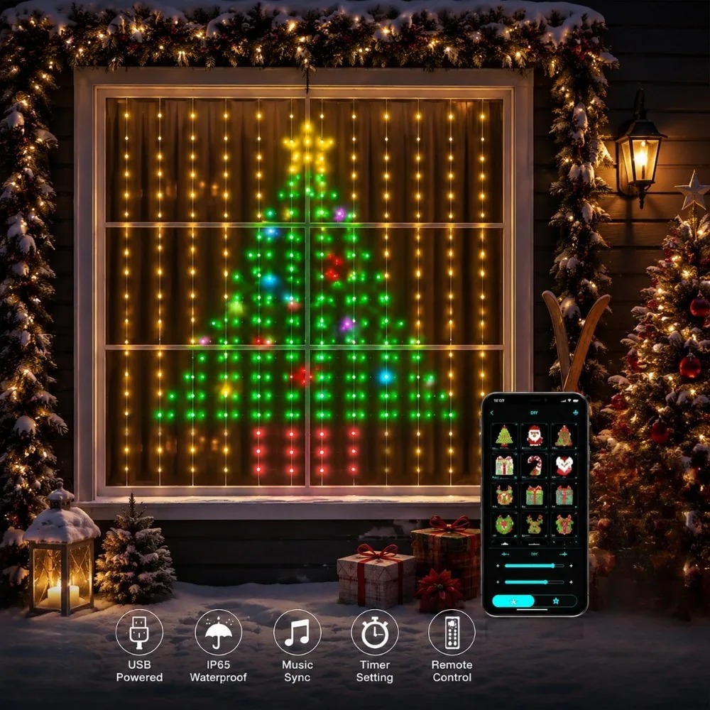 Outdoor LED Pixel Curtain Ligh - Christmas Lights Outdoor ulasan dan harga