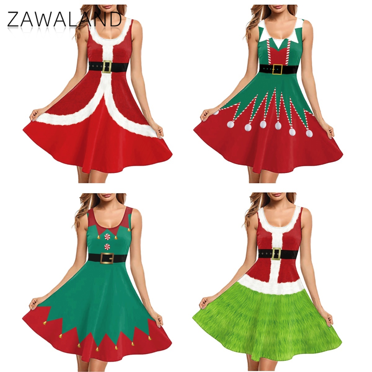Christmas Red Green Printing C - Elf Costume Christmas ulasan dan harga