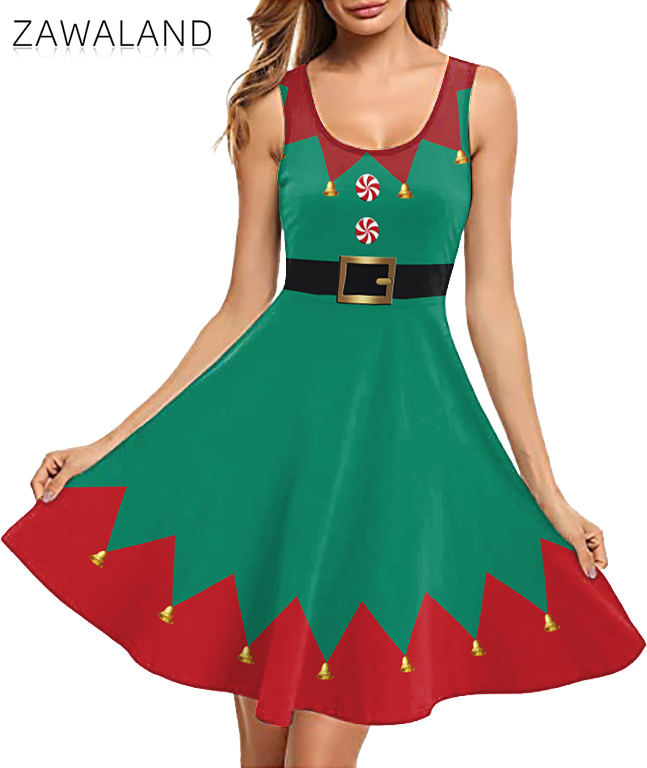 Christmas Red Green Printing C - Elf Costume Christmas ulasan dan harga