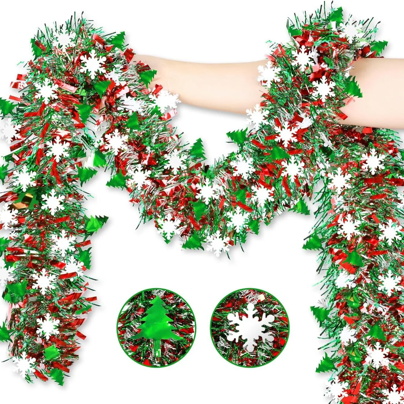 2M Christmas Snowflake Tinsel  - Tinsel Garland Decoration ulasan dan harga