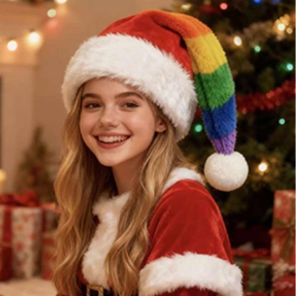 Simple Stripe Plush Christmas  - Santa Hat Plush ulasan dan harga