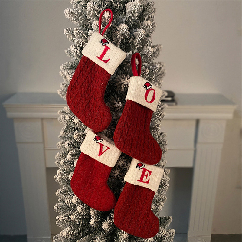 Christmas Socks Knitting Snowf - Christmas Stocking Hanging ulasan dan harga