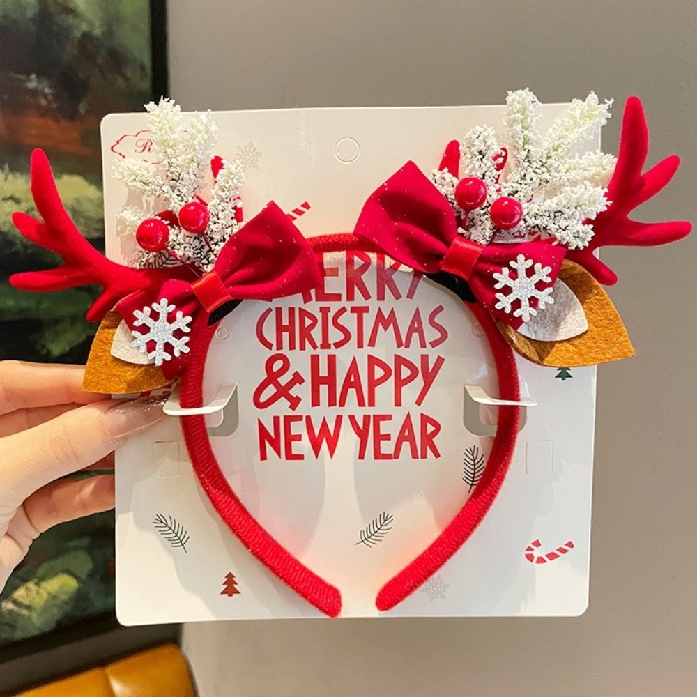 Red Velvet Antler Hairband Vel - Reindeer Antlers Headband ulasan dan harga