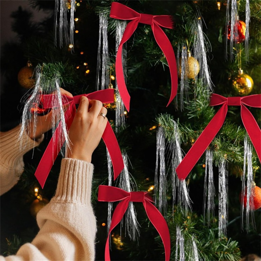 Burgundy Velvet Bows Soft Chri - Star Tree Topper ulasan dan harga