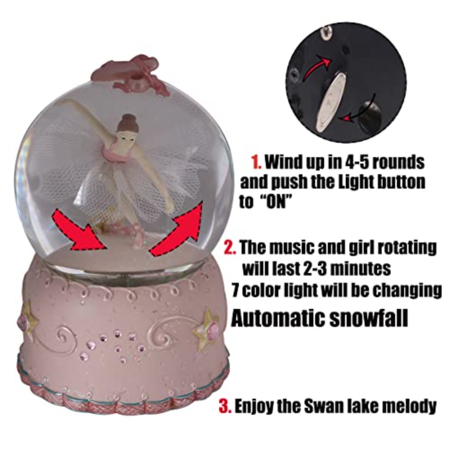Ballerina Girl Swan Lake Rotat - Snow Globe Musical ulasan dan harga
