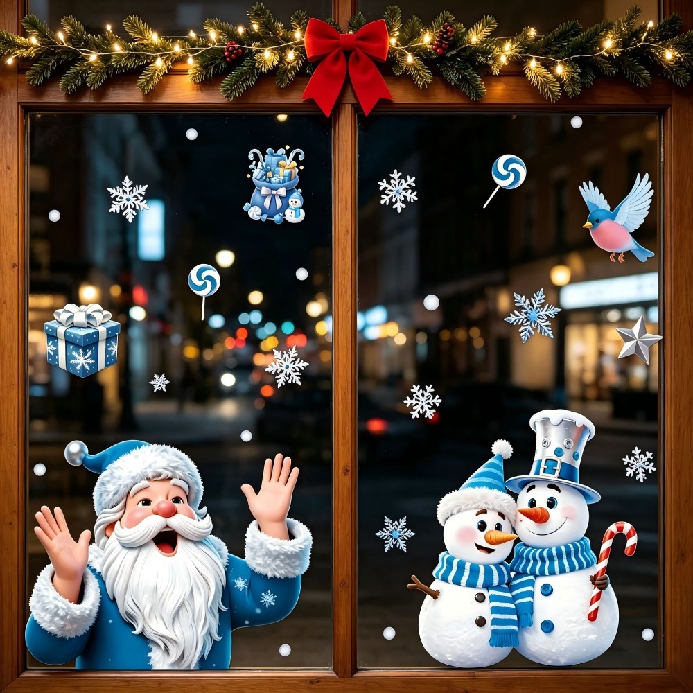 Christmas Window Stickers Wint - Snowflake Window Decal ulasan dan harga