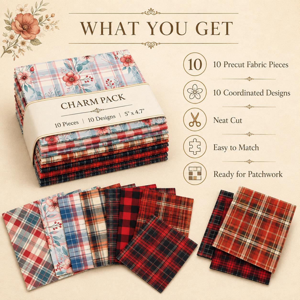 Pre-cut 10Pc/Set Christmas Pla - Christmas Throw Blanket ulasan dan harga