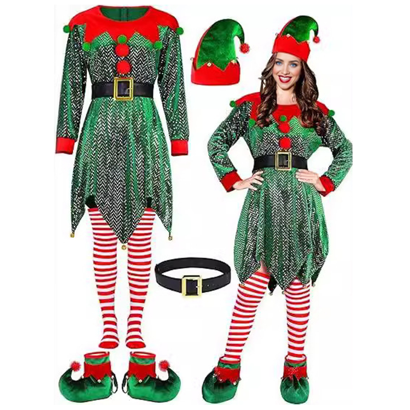 5Pcs Christmas Costumes Dress  - Elf Costume Christmas ulasan dan harga