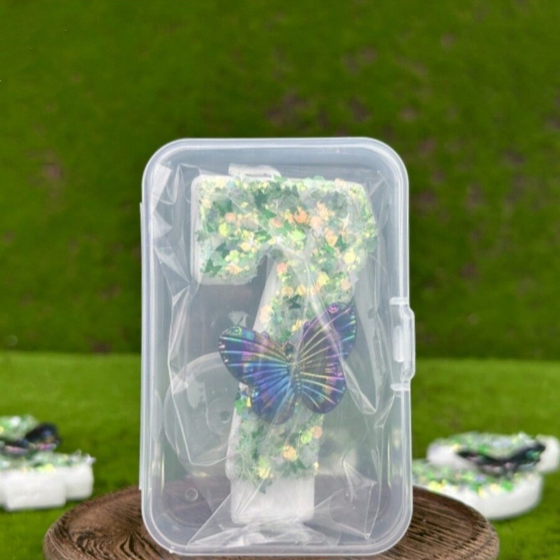 1Pc Green Sequins Number 0-9 B - Holiday Candle Set ulasan dan harga