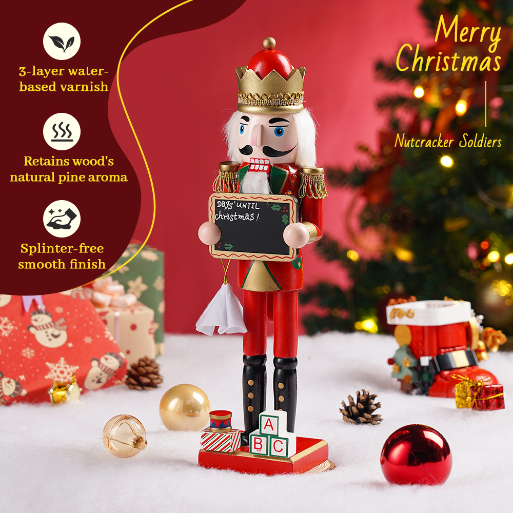 38CM Christmas Nutcracker Wood - Nutcracker Figurine ulasan dan harga