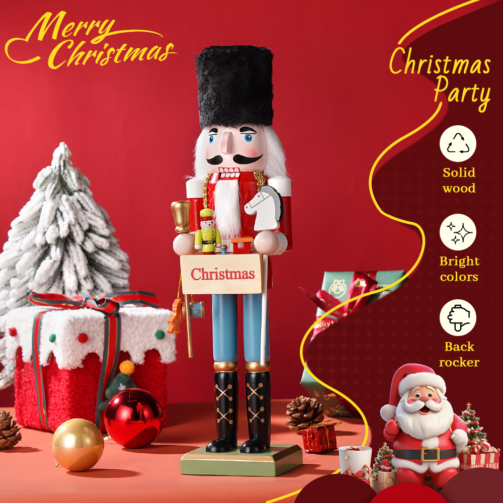 38CM Christmas Nutcracker Wood - Nutcracker Figurine ulasan dan harga