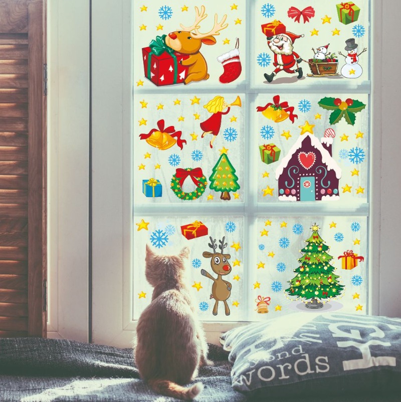 4pcs PVC Christmas Snowflake W - Snowflake Window Decal ulasan dan harga