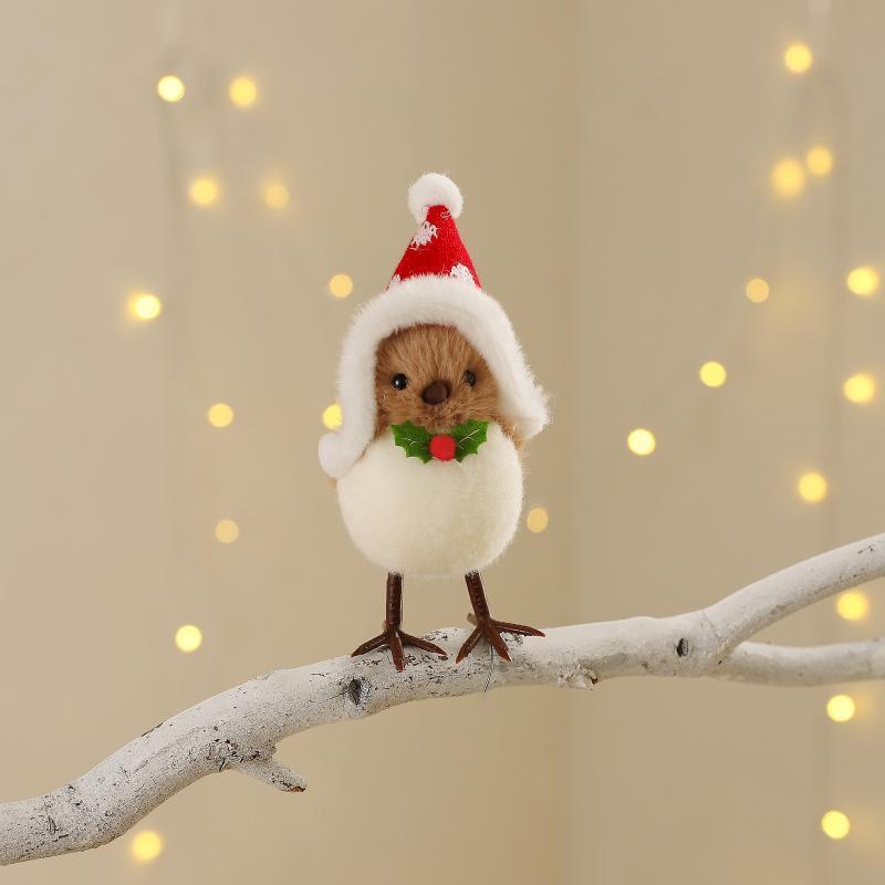 Christmas Plush Bird Ornaments - Santa Hat Plush ulasan dan harga