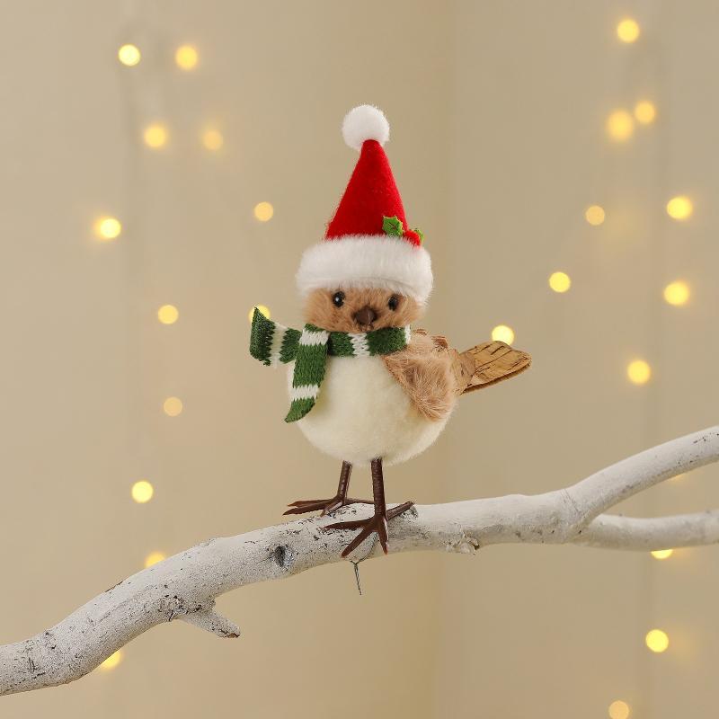 Christmas Plush Bird Ornaments - Santa Hat Plush ulasan dan harga